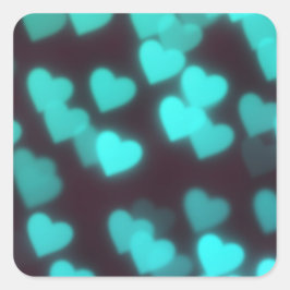 Cute Modern Heart Mönster Fyrkantigt Klistermärke