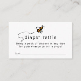 Cute Modern honey Bee Diaper Raffle Tilläggskort