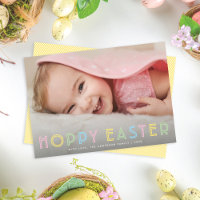 Cute Modern Hoppy Påsk Helgdag Photo Card