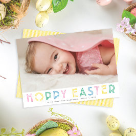 Cute Modern Hoppy Påsk Helgdag Photo Card Julkort