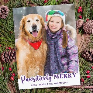 Cute Modern Hund älskare Pet Photo Pawsitively Mer Helg Vykort