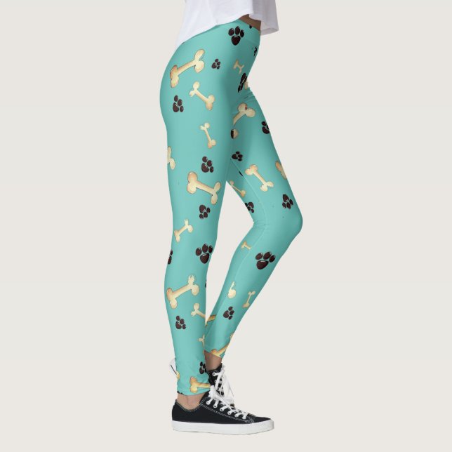 Cute Modern Hund Bone Pet Tassar Leggings (Höger)