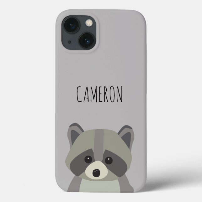 Cute Modern Illustration Personlig Raccoon (Baksida)