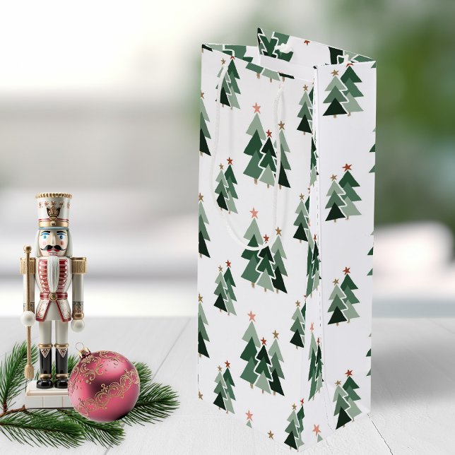 Cute Modern Julgranar (Cute Modern Christmas Trees Wine Gift Bag)