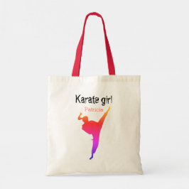 Cute Modern Karate Girl Silhouette Martial Arts Tygkasse