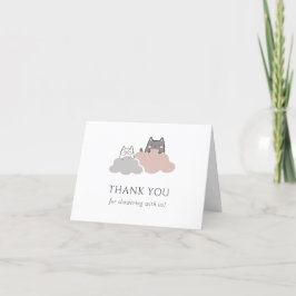 Cute Modern Kitten Baby Shower Tack Kort