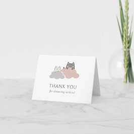 Cute Modern Kitten Baby Shower Tack Kort