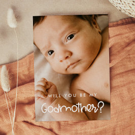 Cute modern Kommer du att bli mitt Godmoder-fotoko Inbjudningar