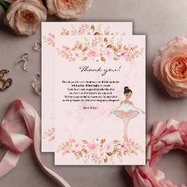 Cute Modern Little Ballerina Photo Baby Shower Tack Kort
