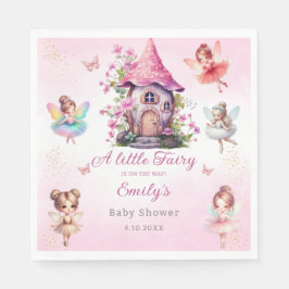 Cute Modern Magic Fairy Boho Rosa Blommigt Garden Pappersservett