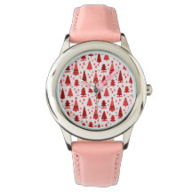 Cute Modern Minimalist Julgran Forest Red