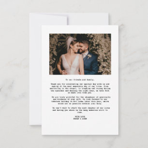 Cute Modern Minimalist Overlay Text Bröllop Tack Kort