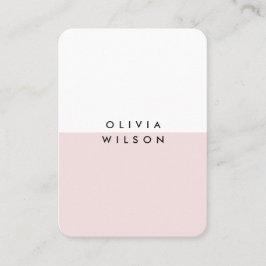 Cute Modern Minimalist Rosa White Visitkort