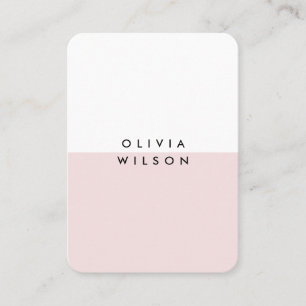 Cute Modern Minimalist Rosa White Visitkort