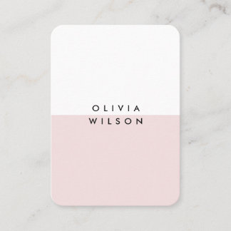 Cute Modern Minimalist Rosa White Visitkort