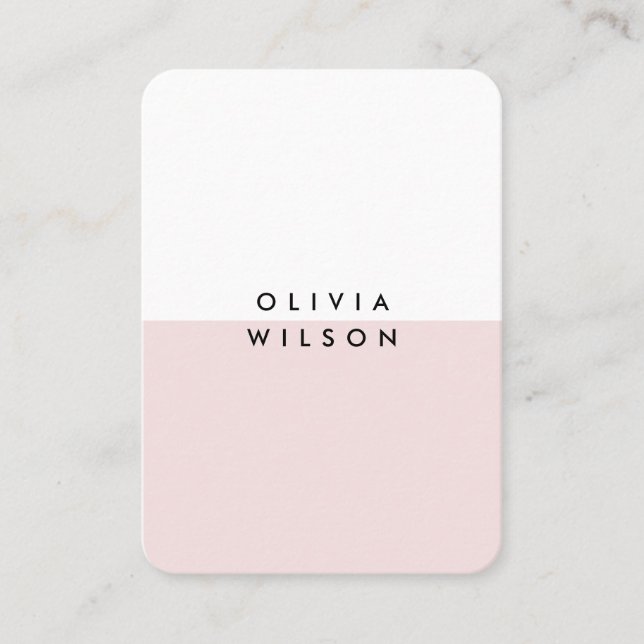 Cute Modern Minimalist Rosa White Visitkort (Framsida)