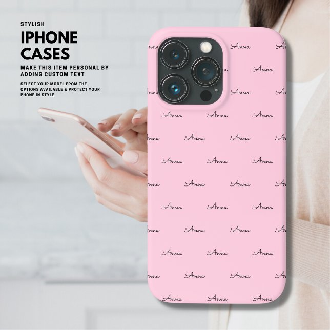 Cute Modern Monogram  Rosa iphone case (Skapare uppladdad)