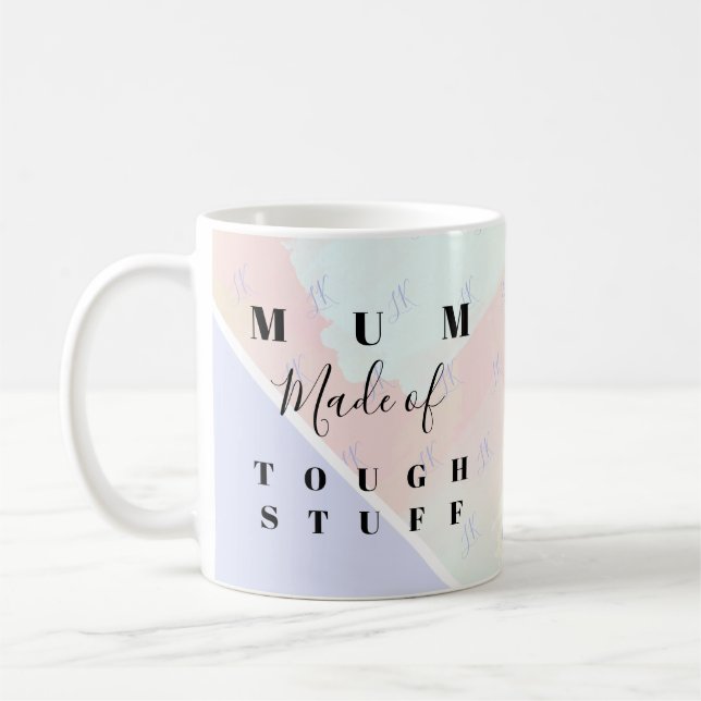 Cute Modern Morsa Påstående Personlig Monogram Kaffemugg (Vänster)