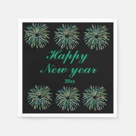Cute Modern mousserande Black Gott nytt år Pappersservett
