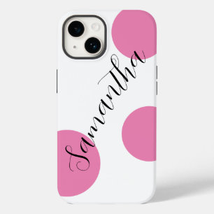 Cute Modern Namn Large Rosa Polka dots