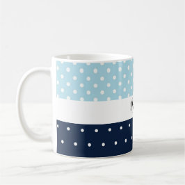 Cute Modern Navy Blue Monogramme Kaffemugg