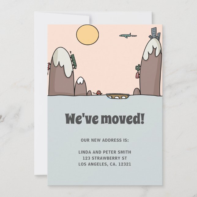 Cute Modern Ny adress Big Move Meddelande (Framsida)