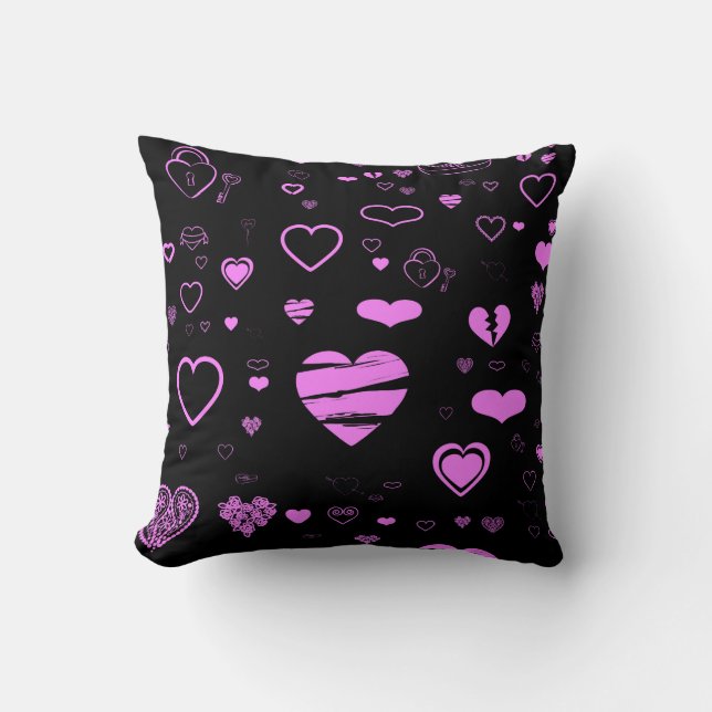 Cute Modern Orchid Heart Kudde (Framsida)