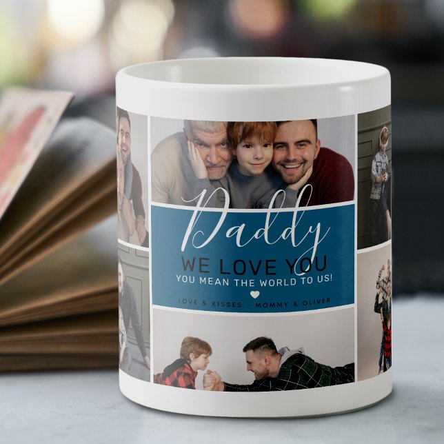 Cute Modern Pappa Photo Collage Gift Coffee Mugg (Skapare uppladdad)