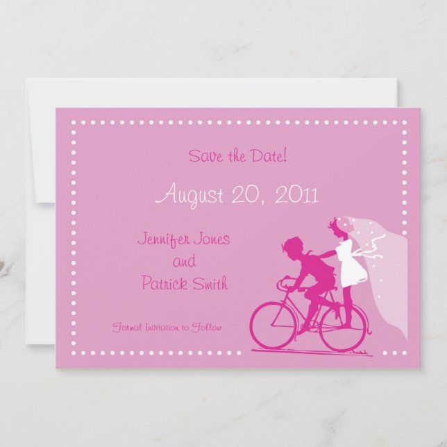 CUTE Modern Par on Bicycle Spara datumet (Framsida)