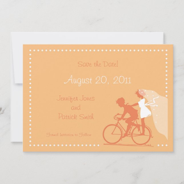 CUTE Modern Par on Bicycle Spara datumet (Framsida)