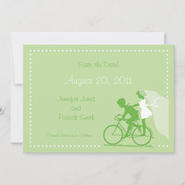 CUTE Modern Par on Bicycle Spara datumet (Framsida)