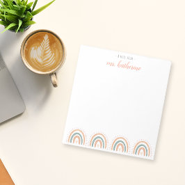 Cute Modern Pastel Boho Rainbow Teacher's Anteckningsblock