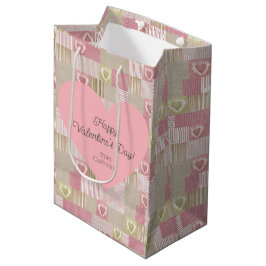 Cute Modern Patchwork Rosa Heart