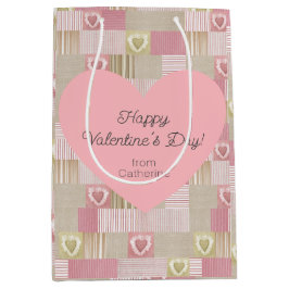 Cute Modern Patchwork Rosa Heart