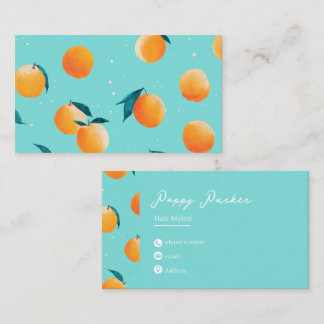 Cute Modern Peach Business Card | Custom Visitkort