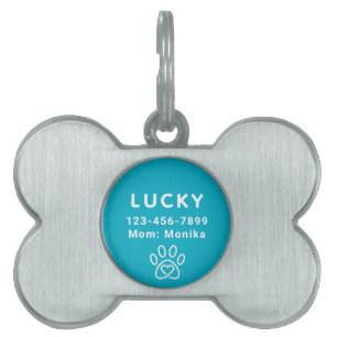 Cute Modern Personlig Hund Blue ID-bricka Husdjur