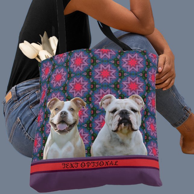 Cute Modern Photo Gift Puppy Dog Lover Mom  Tygkasse (Skapare uppladdad)