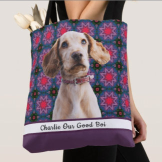 Cute Modern Photo Gift Puppy Hund älskare Mamma Tygkasse