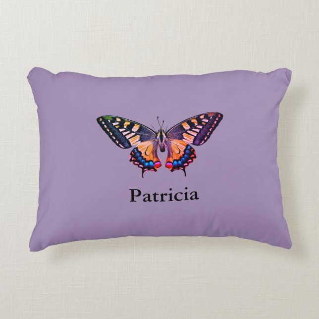 Cute Modern Photography Butterfly Add Namn Prydnadskudde (Framsidan)