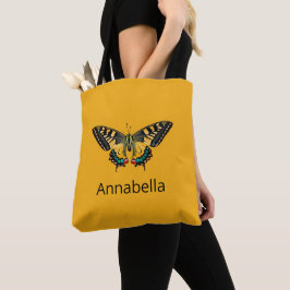 Cute Modern Photography Butterfly Add Namn Tote Ba Tygkasse