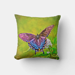 Cute Modern Photography Butterfly and Flower Kudde