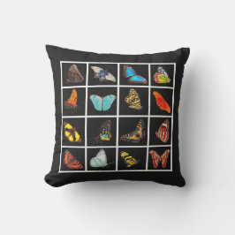 Cute Modern Photography Butterfly Black Kudde