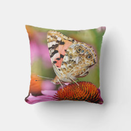 Cute Modern Photography Butterfly Gult Flower Ou Kudde