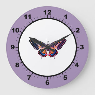Cute Modern Photography Butterfly Large Clock Stor Klocka