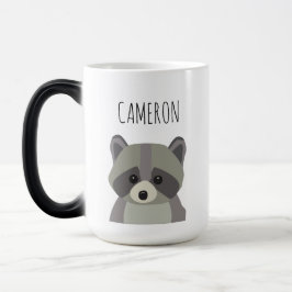Cute Modern raccoon illustration Personlig Magisk Mugg