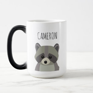 Cute Modern raccoon illustration Personlig Magisk Mugg