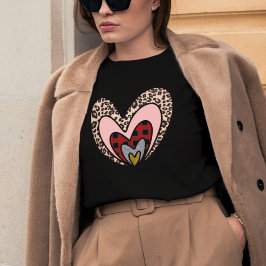 Cute Modern Red Heart Alla hjärtans dag Gift T Shirt