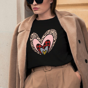 Cute Modern Red Heart Alla hjärtans dag Gift T Shirt