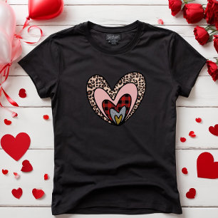 Cute Modern Red Heart Alla hjärtans dag Gift T Shirt