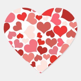 Cute Modern Red Heart Mönster Hjärtformat Klistermärke